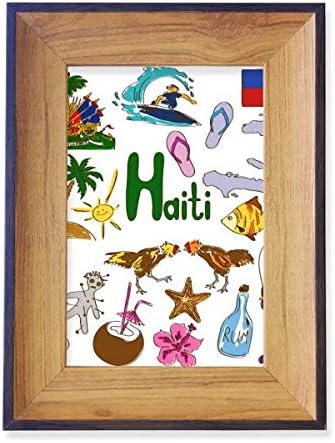 Направи Си Сам Мислител Хаити Пейзаж Животни Националния Флаг Фоторамка Изложбен Дисплей Изкуство Настолна Живопис