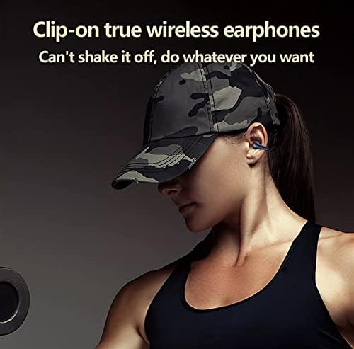 Ушите GAVIK Wireless Bluetooth с клипс за уши, Слушалки с Костна проводимост, каишка за телефон с превръзка за джогинг (Цвят: черен + превръзка от неопрен за джогинг)