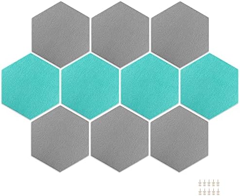 Стенни плочки Navaris Felt Hexagon (комплект от 10 броя) - Набор от плочки за табла за съобщения с пенопластовой основата