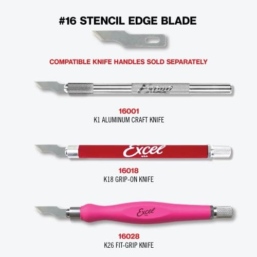Острието Excel Blades 22616 #16 от екрана кант, комплект ножове за зазубривания, 100 остриета за ножове за бродерия, идеален за зазубривания дърво, пластмаса и кожа.