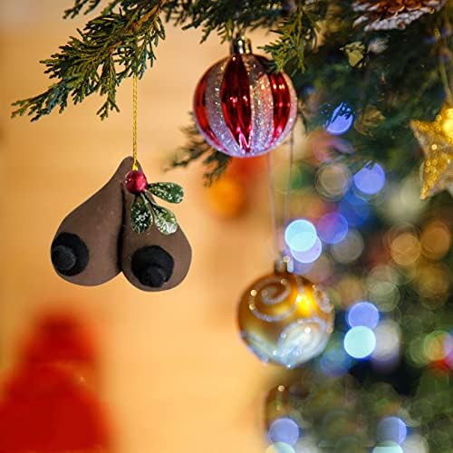 Украса COOH Santa Butt Bell 2022-Забавна Коледна украса My Little Christmas (D, Един размер)