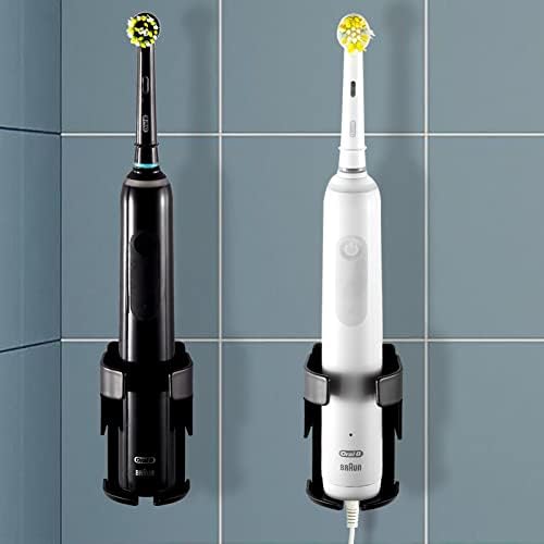 Стенен Държач електрическа четка за зъби от матово Черен Метал за Баня, Долна слот за зарядното устройство и отводняване, Спестяване на пространство в банята, опак?