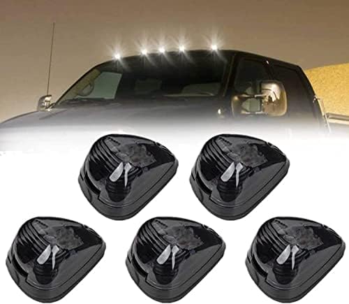 5 Габаритных на осветлението на кабината, димни лещи, бели led ходови светлини на покрива на кабината, Горна габаритный фенер с комплект от кабели, Съвместими с 1999- Ford