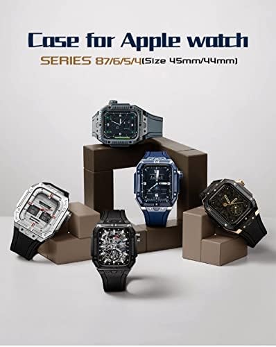 INANIR Луксозен Комплект модификация за Носене Каишка за Apple Watch 6 5 4 SE 44 мм, Стоманена Каишка За iwatch