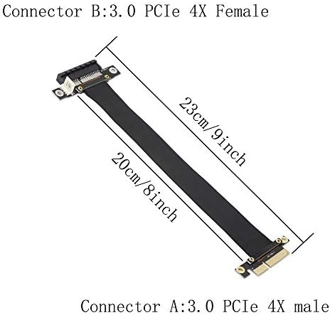 GINTOOYUN PCIE 4X Удлинительный кабел, PCI-Express 3.0 4X кабел тип Мъж-жена, PCI-E 4X Адаптер-разклонител