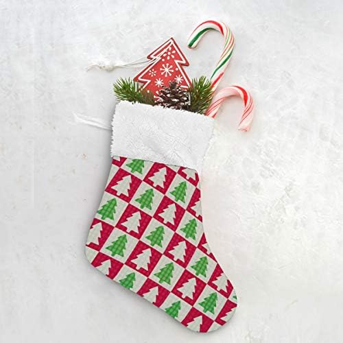 Коледни Чорапи ALAZA, Цветни Коледно Дърво, Класически Персонализирани Малки Чулочные Украса за Семейни празници,