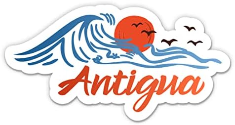 Squiddy Antigua Beach Wave - Vinyl Стикер-стикер за телефон, лаптоп, бутилки за вода (ширина 3 инча)