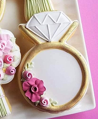 Формочка за бисквити с Бриллиантовым един ангажимент пръстен е 3.75 инча, Изработена в САЩ Ан Кларк