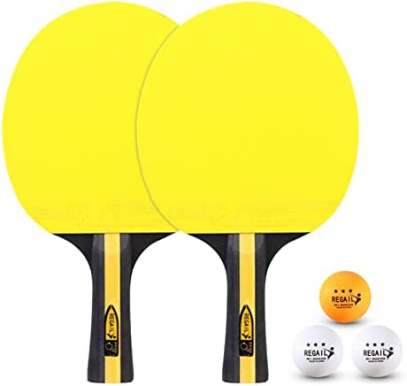 Лопатка за пинг-понг Lixada и комплект за тенис на маса Комплект от 2 Ракета за пинг-понг с 3 Топки и чанти