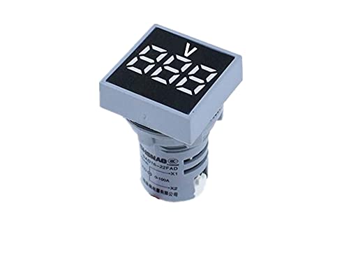 BEFIA 22 мм Мини Цифров Волтметър Квадратен ac 20-500 В Волта Тестер за напрежение на електромера Led Лампи Дисплей (Цвят: