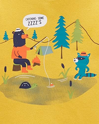 Памучни пижами Carter's, за бебета и малки момчета, състояща се от 4 теми, облегающая (Zzzs, ловящий мечка, 5 години)