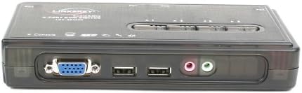 4-Портов USB KVM switch Linkskey за аудио и микрофон с 4 сериите на 6-крак кабели 3 в 1 (LKU-S04ASK)