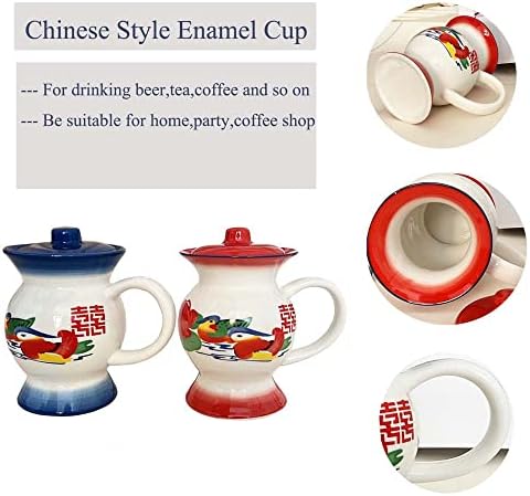 Fowargif комплект от 2 керамични забавни кафеени чаши във формата на плевательницы с лъжица, Чаша за вода, чай и мляко,