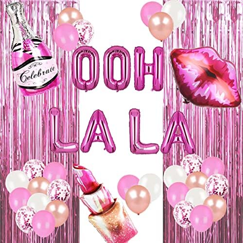Бельо Вечерни Украса Розово Бельо Ooh La La Balloons Бельо Декор за Душ за Младоженци/моминско парти/Купоните с преспиване/Спа