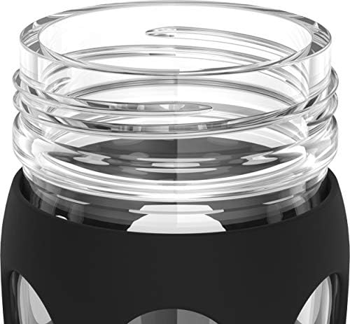 Стъклена бутилка за вода Lifefactory с тегло 22 грама, не съдържа Бисфенол А, с Класически Капак и Защитно Силиконово
