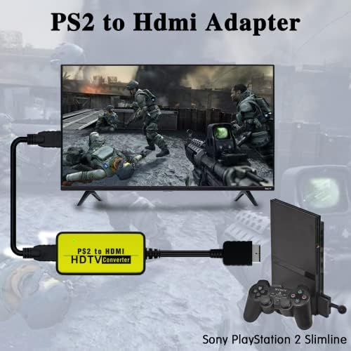 Адаптер Hisewen PS2 HDMI кабел, кабел за PS2 HDMI за Sony Playstation 2 Slimline с кабел HD Link (поддръжка на изходния сигнал Y, Cb/Pb, Cr/Pr)