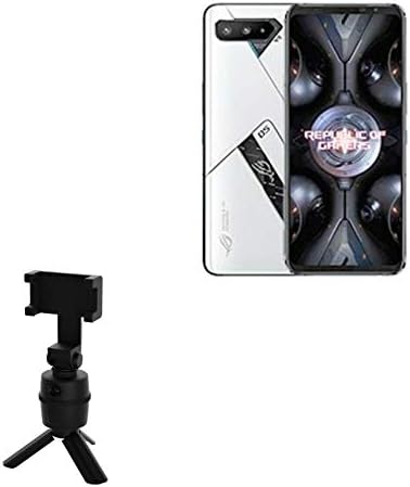 Поставка и щипка за ASUS ROG Phone 5 Ultimate (поставяне и монтиране на BoxWave) - Завъртане поставка за селфи PivotTrack, планина за проследяване на лице, Завъртане поставка за ASUS ROG Phone