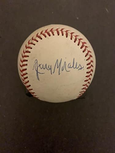 ДЖЕРИ МОРАЛЕС е ПОДПИСАЛ ОФИЦИАЛНАТА ИГРА USED BASEBALL (като треньор) - MLB С автограф Game Used Baseballs