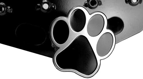 Метална капачка сцепного устройство за ремарке с емблема под формата на кучешки лапи (подходящ за 2-инчов приемници, Хром/Черно)
