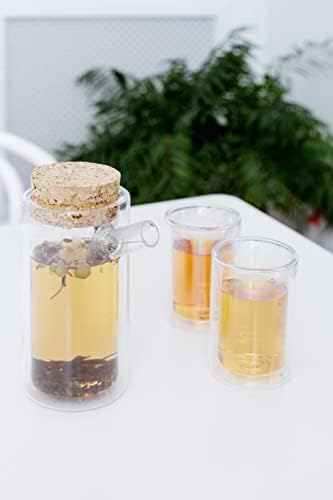 Чайник Kikkerland Ora Borosilicate Стъкло с Двойни Стени, За заваряване на чай, за Насипни Чаени листа, Лесно Моющийся,