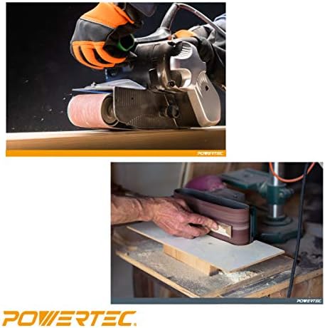 POWERTEC 110800 3 x 18-Цолови Шлифовъчни ленти | Опесъчаване лента от алуминиев оксид с шкурка 60 | шкурка Премиум–клас