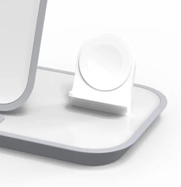 безжична поставка зарядно устройство ще захранване на mophie 2-в-1 - Сертифицирано ПФИ зарядно устройство за iPhone и Apple Watch с допълнителен USB-порт за Airpods