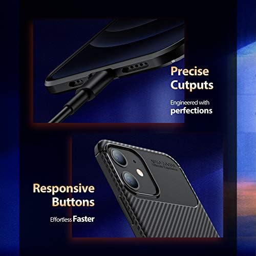 ORIbox за iPhone 12 и iPhone 12 Pro Калъф Черен, Здрав Лек, устойчив на удари за носене с Нов Дизайн, Тънък Калъф за телефон