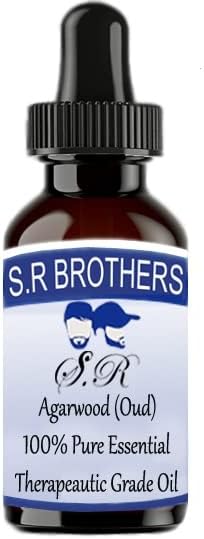 S. R Brothers Агаровое дърво (Уд) Чисто и Натурално Етерично масло Терапевтичен клас с Капкомер 15 мл