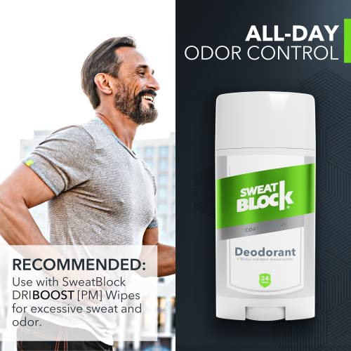 Дезодорант-антиперспиранти SweatBlock всеки ден STRENGTH за мъже и Жени - Защита от изпотяване и миризма - Лесно, по-чисто, гладко плъзгащи - Тестван от дерматолози - Аромат на