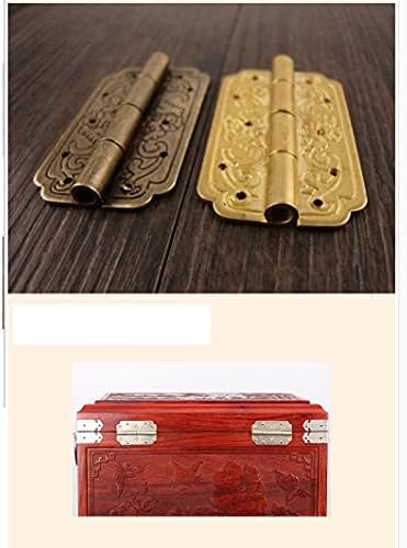 TBGFPO 2 бр Златни Панти Железни Декоративни Реколта Дървени Бижута за Подарък Кутия за Вино Калъф Мебелни Аксесоари (Цвят: B)
