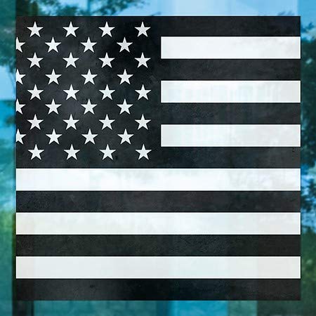CGSignLab | Черно-бял американски флаг - Квадрат Прозорец верига | 8 x8