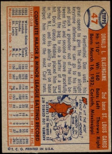 1957 Топпс Бейзбол 47 Дон Блейзингейм Сейнт Луис Кардиналс Отлично