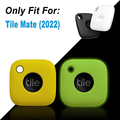 Силиконов калъф Geiomoo за Tile Капитан 2022, Мек, устойчив на надраскване калъф с карабинер (2 опаковки Жълто +