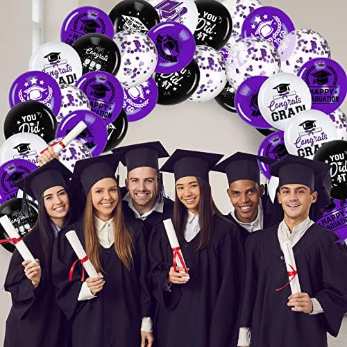72 Бр. Балони за абитуриентски партита Клас 2023 Декор за завършилите Честито на завършилите Латексови балони Вечерни Аксесоари