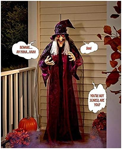 KNL Store 71 Подвесная Анимирани Говорещ Вещица в Реален размер, декорация за Дома с духове на Хелоуин (1)