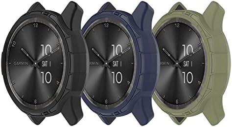 3 опаковки, съвместими с калъф за часовници на Garmin VivoMove Trend, рамка-броня от TPU със защита от надраскване за смарт часа VivoMove Trend, Аксесоари за защита на покритие (черен/с