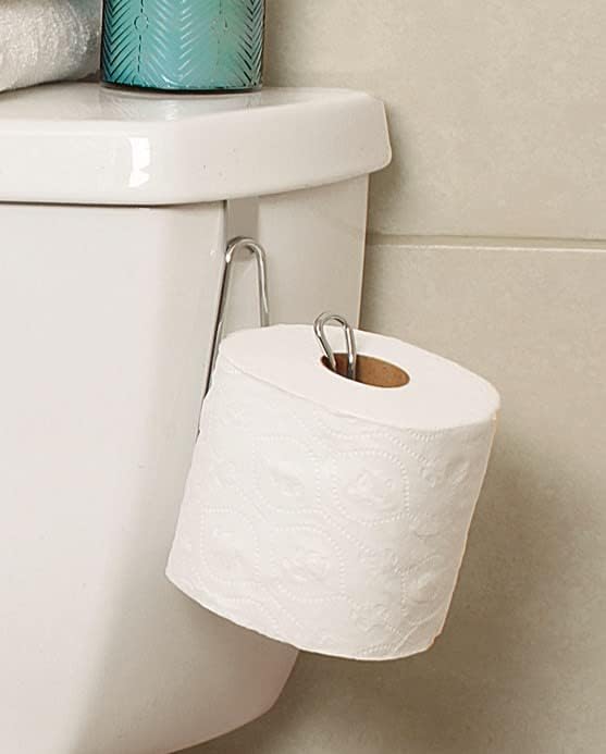 Над бака на Държач за тоалетна хартия една ролка Здрава Хромирана Диспенсер за тоалетни кърпички Reserve е Подходящ за повечето тоалетни – не са необходими инструмен?
