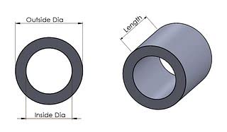 Алуминиева втулка Черно 3/4 OD x 1/2 ID x Изберете си дълъг и Кръгъл Распорная кран Без резба, просто покритие, подходящи