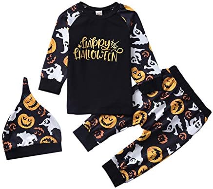 Детски Костюм за Хелоуин, Малкият Призрак на Тиквата Пуловер с Риза, Панталони Забавно Облекло за Малки Момчета