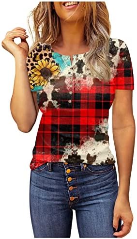Ризи с Къс ръкав за Жени, който е Кръгъл Отвор, Ацтекские Тениски С Геометричен Модел, Блузи, Ежедневни Базови Върховете