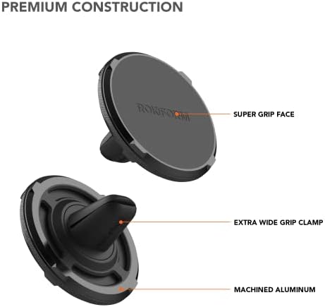 Rokform - Здрав калъф за iPhone 14 Pro Max + Вентилационно монтиране на Super Grip с две магнити за кола, камион или микробус