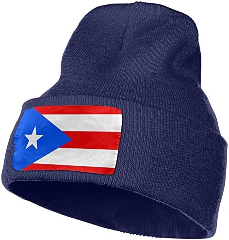 Флаг Пуерто-Рико, Възли Зимни Шапки-Бини за Мъже и Жени, Вязаная Шапчица-Череп с Белезници, Акрилна Хет-Бини за