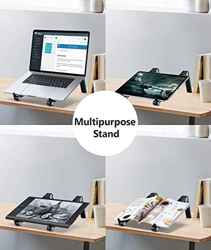 Портативна поставка за лаптоп Sunclimber, Регулируема Поставка за таблета на масата, Сгъваема стойка за лаптоп, Съвместима с MacBook Air Pro, Dell, HP, ASUS и всички лаптопи 10-17 см