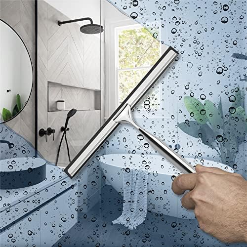 Стъргало за душ за Стъклени врати - 10 Инча, Универсален за Пречистване на прозорци от неръждаема стомана за Баня,