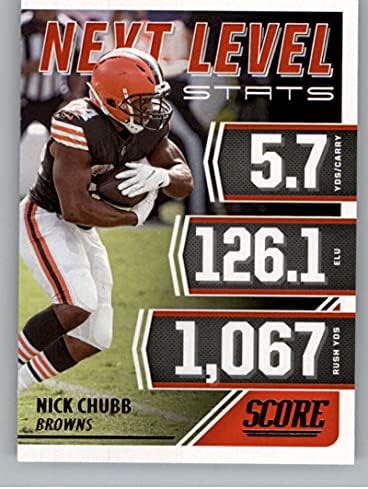 Футболна търговска картичка NFL 2021 Резултат Статистика на следващото ниво на 19 Ник Чабб Ню Йорк До Мятно-кафяви