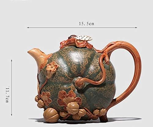 LKYBOA Чайник, Ръчна изработка на Ретро Лилаво Глинен Чайник Изпрати Подарък Кутия Домакински 390 мл