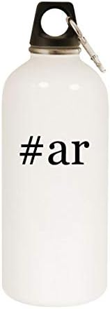 Molandra Products #Хэштег Ar - 20oz Бутилка за вода от Неръждаема Стомана Бял цвят с Карабинка, Бяла
