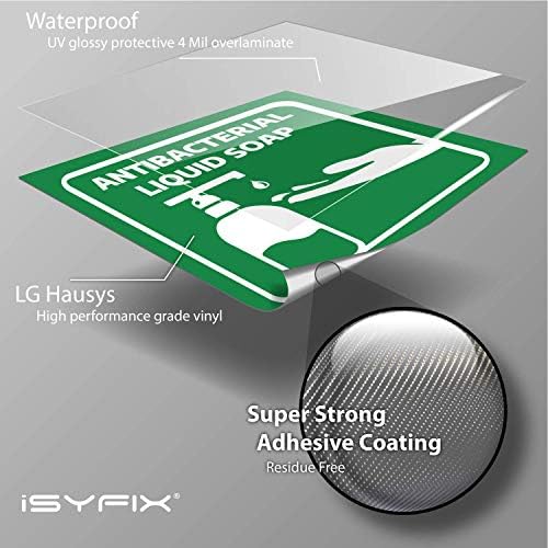 Етикети за сапун за измиване на ръцете iSYFIX - 4 опаковки размер 6x6 см - Висококачествени самозалепващи винилови