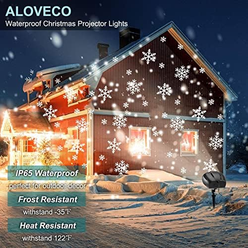 Коледни Проекторные тела ALOVECO За улицата, Led Проектор под формата на Снежинки, Коледни Светлини с Автоматично Завъртане на Прожекционната лампа, Водонепроницаемое