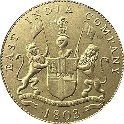 Позлатена Мед 1803 Индия-Копие от Британски монети 30 7 мм Копие Подарък за Него